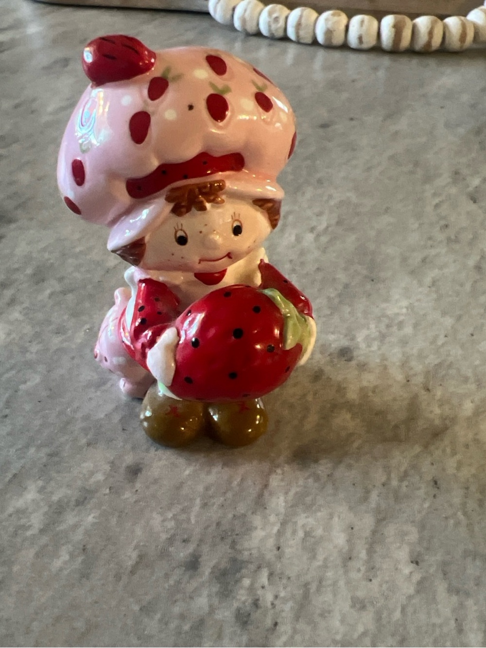 American Greetings Pink & Red Strawberry Girl Ceramic Figurine